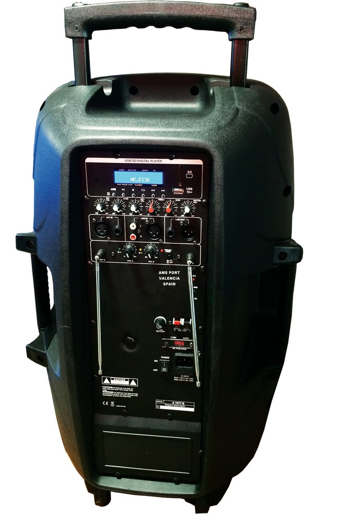 AMS PORTABLE SOUND- 15 PULGADAS - 200W RMS - 800 MAX- 2 MICROS 