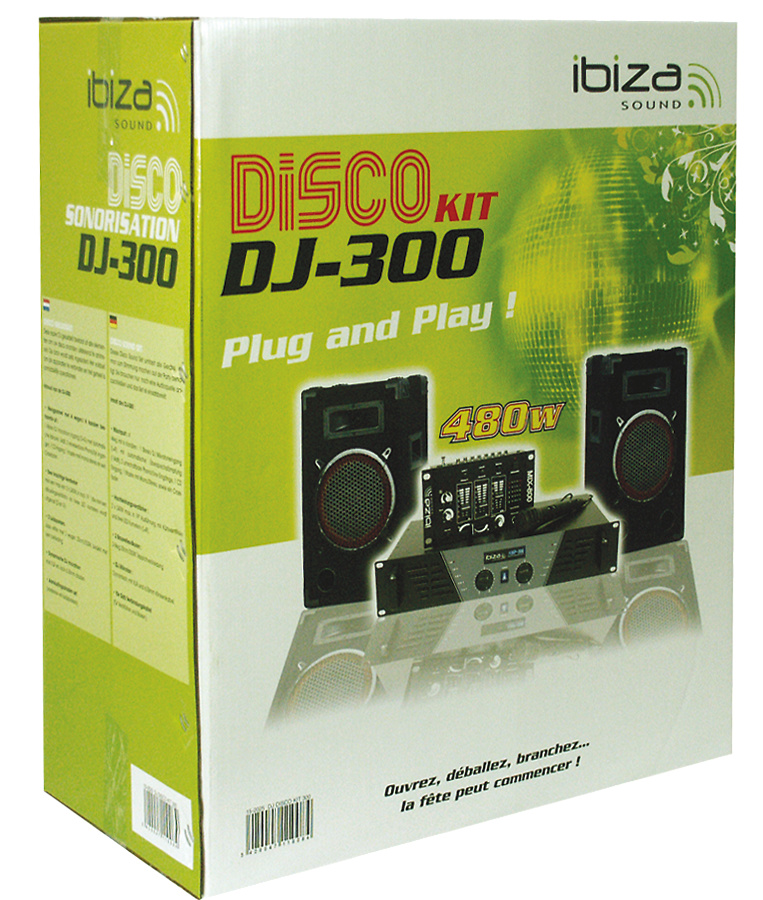 KIT DE SONORISATION DISCO 2 x 240W DJ300 